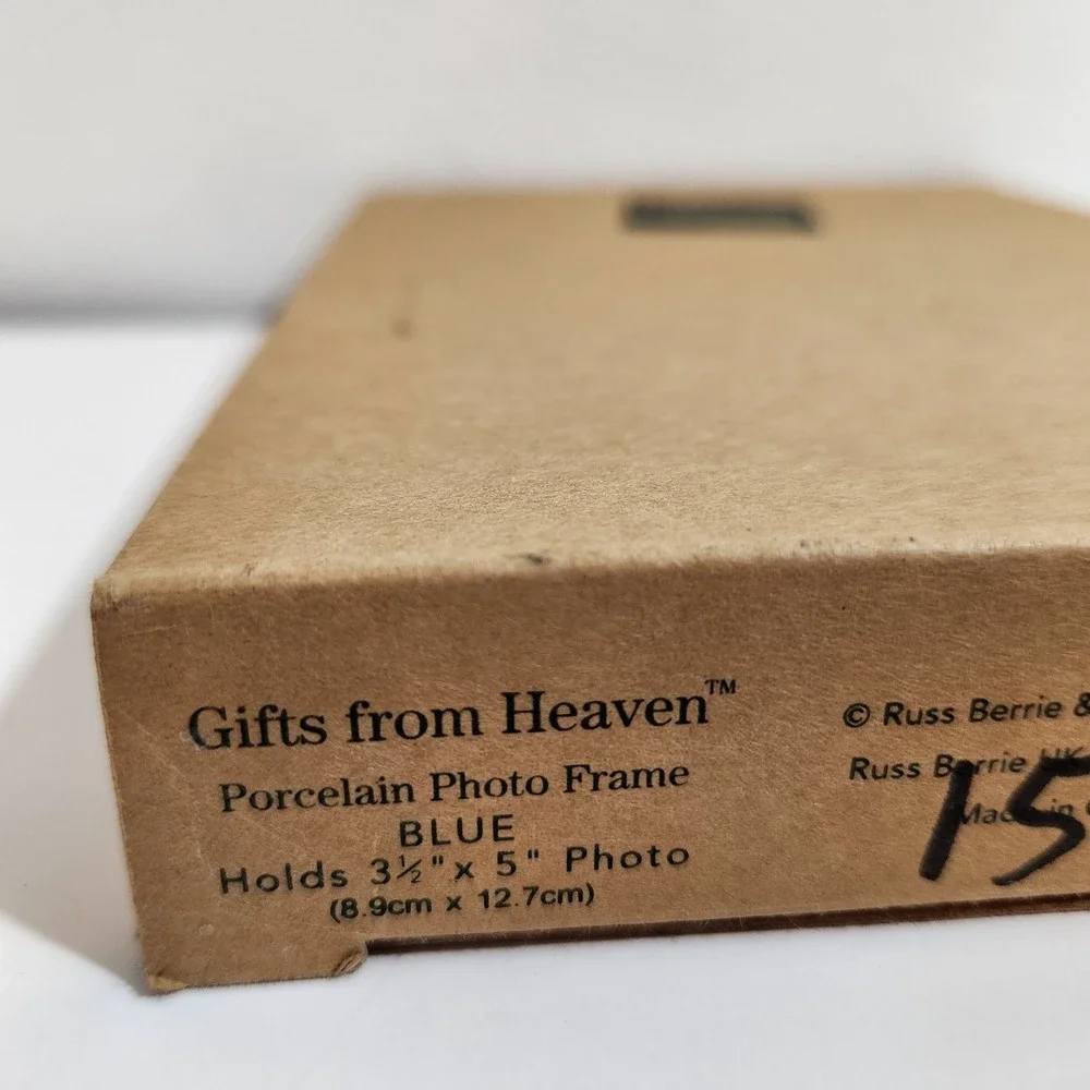 New Russ Gifts From Heaven Baby Christening Photo Frame Blue Keepsake Gift